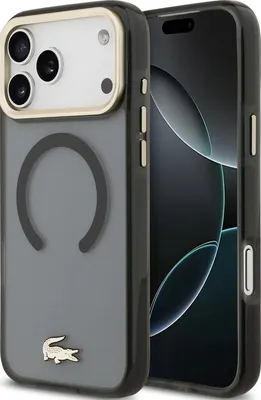 Obrázok produktu pre Lacoste PC/TPU matný kryt so zlatým logom MagSafe pre iPhone 17 Pro Max čierny (LCHMP17XUFWAK)