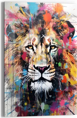Produktbild von DEQOART Glasbild Echtglas 40x60 cm 'Farbpracht des Königs' Wandbild Bild modern Deko