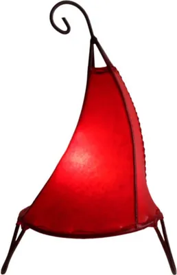 Obrázok produktu pre Orientálna lampa Henna lampa Marocká kožená lampa Stolná lampa Stojacia lampa Henna Tissir jednofarebná 35-38 cm, červená