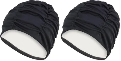 Produktbild von Aquafeel Fabric Badekappe Schwarz Schwarz One Size