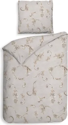 Produktbild von Heckett and Lane Rosalie Bettwäsche 155 Grey Bettwäsche 1 x Bettbezug 155x220 + 1 x Kopfkissenbezug 80x80 Grey Ornament grau