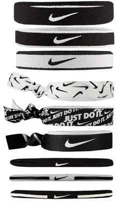 Immagine prodotto di Nike - Set di fasce per capelli (confezione da 9) MR2384 (taglia unica) (bianco/nero)
