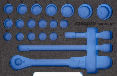 Produktbild von GEDORE EI-1100 CT1-19 Schaumstoffmodul 1/2 L-BOXX 136 leer, 2836017