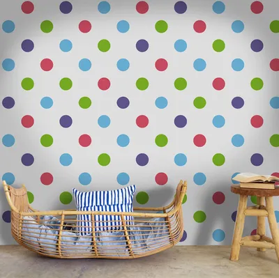 Produktbild von Coloray Fototapete 152x104 cm Latextapete Magicstick - Big Polka-Punkte