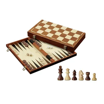 Produktbild von Philos Schachspiel Dame Backgammon Holz Kassette 40 mm Feld