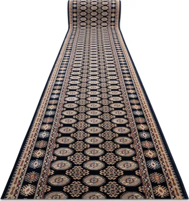 Produktbild von Läufer Wolle NAIN Rosette 6177 51011 dunkelblau / beige 80cm Blau 80x850 cm