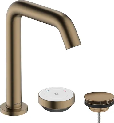 Produktbild von hansgrohe 2-Loch-Waschtischarmatur Tecturis S m Abl.garn, CoolStart, brushed bronze