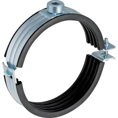 Produktbild von Geberit Rohrschelle Silent-db20, Ø63mm, gedämmt, Gewindemuffe M10/G1/2", Stahl, 1 Stk.