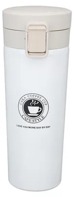 Isolierte Kaffeetasse aus Edelstahl, 500 ml, Reisebecher mit Druckknopfdeckel