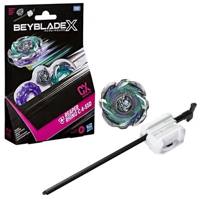 Immagine prodotto di Beyblade X Starter Pack Reaper Rhino C 4-55D CX, set di partenza con top e lanciatore, Takara Tomy, top da competizione