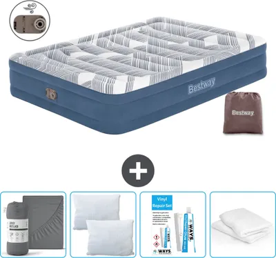 Produktbild von Bestway Luftmatratze - 2-Personen - 152 x 203 x 36 cm - Blau - Inklusive Zubehör