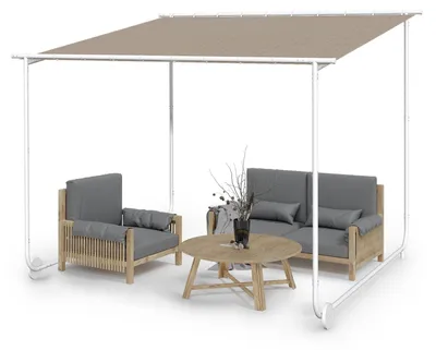 Produktbild von Blumfeldt Pergola, Metall Pavillon mit Polyester Schiebedach und Bodenrollen, Sonnensegel mit Gestell, Mobile Überdachung Freistehend, Sonnenschutz für Garten & Terrasse, Gazebo Wasserdicht & Stabil