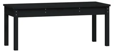 Zdjęcie produktu dla Ławka Ogrodowa, Czarna, 109X44X45 Cm, Lite Drewno Sosnowe Lumarko!