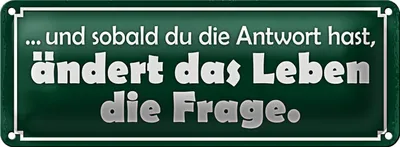 Produktbild von Blechschild Spruch 27x10cm sobald Antwort ändert die Frage Dekoration