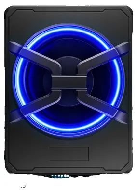 Zdjęcie produktu dla Subwoofer samochodowy – aktywny subwoofer 25 cm z obudową – wbudowany wzmacniacz 1200 W – kompaktowa konstrukcja do montażu pod siedzeniem – 12 V, 4 omy – czarny