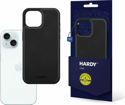 Produktbild von 3mk Schutzhülle HARDY Silky Leather MagCase Schwarz Case Cover für iPhone 15 kompatibel mit MagSafe