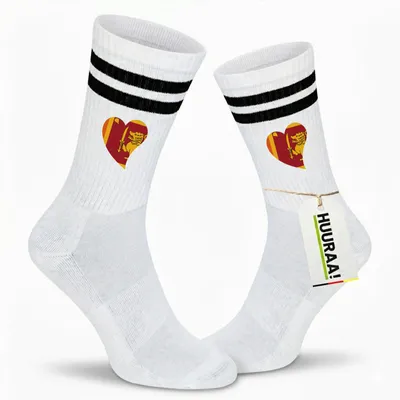 Produktbild von Huuraa Uni Socken Sri Lanka Flagge Herz 37/41 Black Baumwolle Tennissocken Geschenkidee