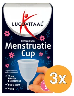 Produktbild von 3x Lucovitaal Menstruationstasse, Größe S (1 Stück)