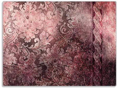 Produktbild von Wallario Glasunterlage, Schneidebrett aus Glas, Größe 30 x 40 cm, Motiv Schnörkelmuster in rot