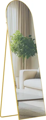 Produktbild von Standspiegel MALAGA - Glas Gold glanz 50x3x160 cm | Ganzkörperspiegel Freistehender Spiegel Groß Schlafzimmer
