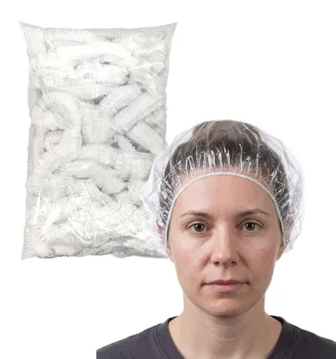 Immagine prodotto di Copricapo monouso in plastica, 100 pezzi, per la copertura dei capelli, ad uso medico