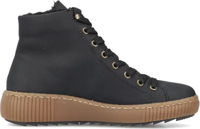 Imagen del producto de Zapatos de mujer Rieker, tipo botín con cordones, color azul, para uso diario