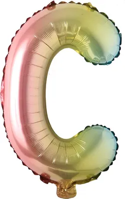 Produktbild von Folienballon Buchstabe C, regenbogen bunt, ca. 40 cm, für Luftbefüllung