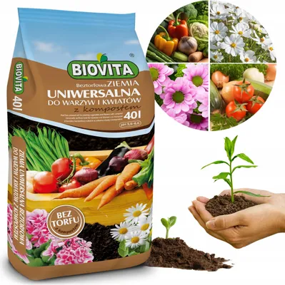 Immagine prodotto di Terriccio universale per ortaggi e fiori 40L senza torba con compost