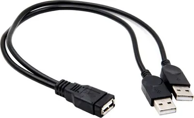 Produktbild von Y-Splitter Adapter USB A Buchse auf 2 x USB A Stecker Y-Kabel Kabel-Verlängerung
