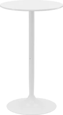 Obrázek produktu pro Kulatý barový/kuchyňský stůl, Ø 60 cm, do obývacího pokoje nebo jídelny, bílá ocel, výškově nastavitelný