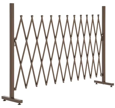 Productafbeelding van Uitschuifbaar schaarhek 35-300 cm, slagboomhek, schaarhek, tuinhek, aluminium, bruin