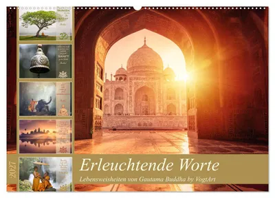 Produktbild von Erleuchtende Worte, Lebensweisheiten von Gautama Buddha by VogtArt (Wandkalender 2027 DIN A2 quer), CALVENDO Monatskalender