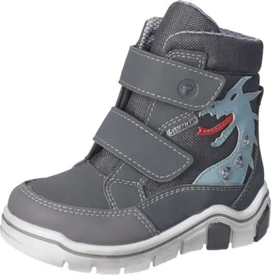 Produktbild von RICOSTA Boots GRISU von PEPINO cooler Drache mit Blinklicht HighTech/Textil Klettverschluss Warmfutter Jungen Grau/Blau Drachen Größe 26