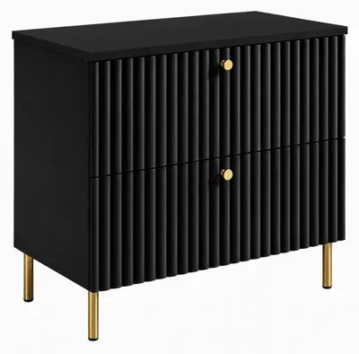 Produktbild von Badezimmer-Standschrank mit Platte 80, schwarz + Platte schwarz, KI-generiertes Bild