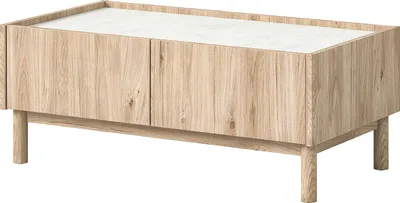 Produktbild von home24 Couchtisch - Marmor Weiß Nachbildung / Eiche Hickory Nachbildung