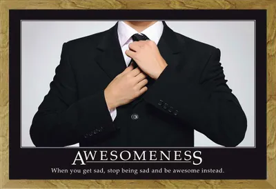 Image de Motivational - Poster - Awesomeness Suit + cadre amovible, Shinsuke® Maxi MDF chêne, vitre acrylique