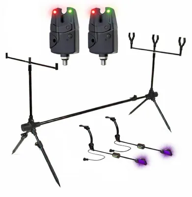 Image de Ensemble complet de support d'hameçon avec détecteurs de touche et indicateurs de touche pour la pêche au carpe