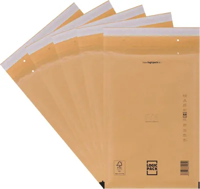 Produktbild von Logic Pack 100 Braune Luftpolsterumschläge F6 Gepolsterte Versandtaschen