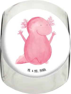 Produktbild von Mr. & Mrs. Panda Bonboniere Axolotl Hurra XL 2000ml - Weiß - Geschenk, schraubglas, Schwanzlurch, Zufriedenheit, Vorratsbehälter, Kaffeedose, Teedose, Motivation, Molch
