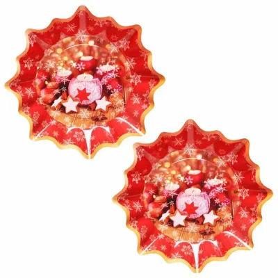 Produktbild von Pappteller Stern Weihnachts Balls Ø27cm 2 Stück