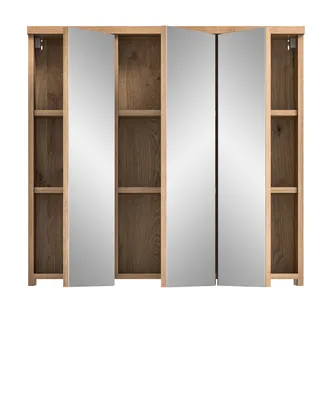 Produktbild von Bad Spiegelschrank "Oderzo" in Eiche Badschrank 3-türig 80 cm Soft-Close