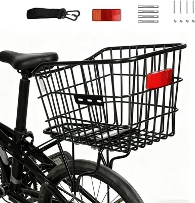 Image de Panier arrière pour vélo, grand, robuste, amovible, idéal pour les courses