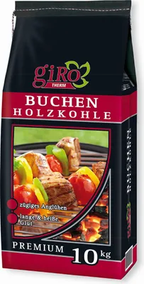 Obrázek produktu pro giRo grilovací dřevěné uhlí Kvalitní bukové dřevěné uhlí 10 kg