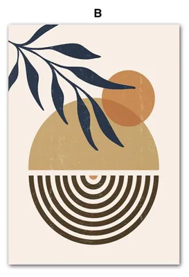 Produktbild von Poster Boho Abtrakt Boho · Berge Sonne | Bilder Wohnzimmer | Wandbilder Schlafzimmer | Deko Print ohne Rahmen | Bilder  Kunstdruck · Motiv B · 13 × 18 cm