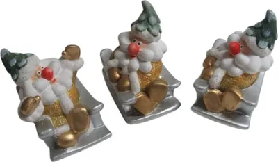 Produktbild von 3er Set Weihnachtsdekoration Weihnachtsmann auf Schlitten Deko Weihnachten Nr. 101