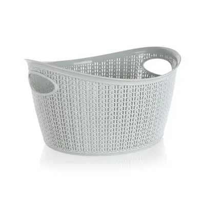 Obrázok produktu pre BRILLANZ Ratanový kôš Oval 9 l, 35 x 29 x 18,5 cm, sivý