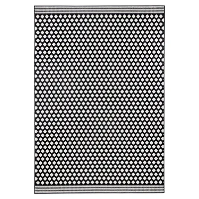 Zdjęcie produktu dla Nowoczesny kremowo czarny dywan do salonu, miękki włos wzór 160x230cm