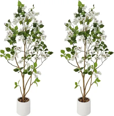 Obrázek produktu pro Umělý strom bougainvillea, realistický design, dekorace interiéru, bílá barva