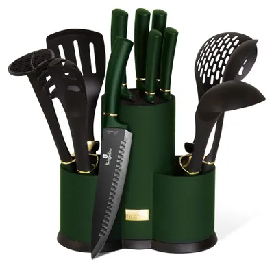 Obrázek produktu pro Sada nožů a kuchyňského náčiní ve stojanu 12 ks Emerald Collection