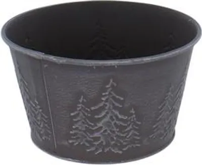 Obrázok produktu pre Pflanzwanne - Tannenbäume - grau/weiß - ca. 15,5 x 11,5 x 9,2 cm